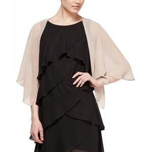 NEW SLNY multi wear chiffon shawl in champagne